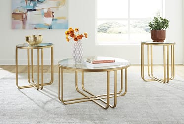 Milloton Gold 3 Piece Occasional Table Set