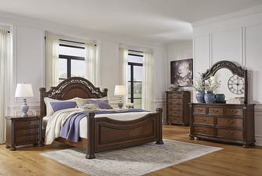 Lavinton Brown Poster Queen 5 Piece Bedroom Set