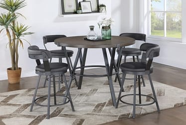 Tempa Dark Gray Counter Height 5 Piece Dining Set