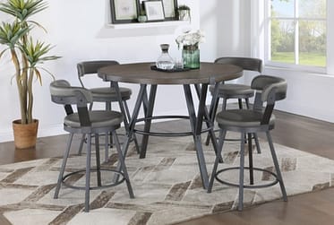 Tempa Light Gray Counter Height 5 Piece Dining Set