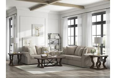 Sararose Heather 2 Piece Sofa & Loveseat Set
