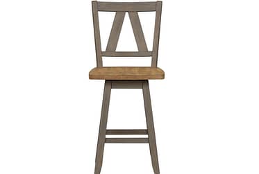 Lindsey Farm Gray Counter Height Swivel Chair