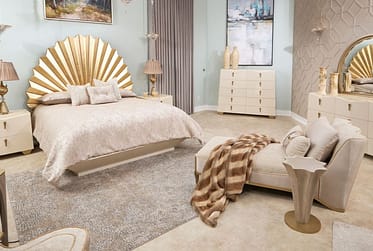 Fantosini Gold King Fan 5 Piece Bedroom Set By Michael Amini