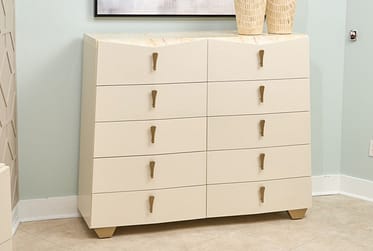 Fantosini Creamy Pearl 10-Drawer Mule Chest By Michael Amini