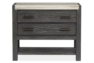 Plum Creek Ravenwood Black Open 2-Drawer Nightstand
