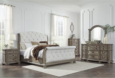 Ardenfield King Upholstered Sleigh 5 Piece Bedroom Set