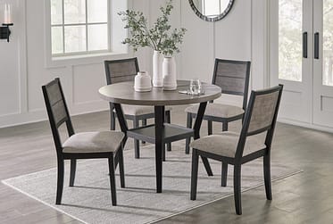 Corloda Black Round 5 Piece Dining Set