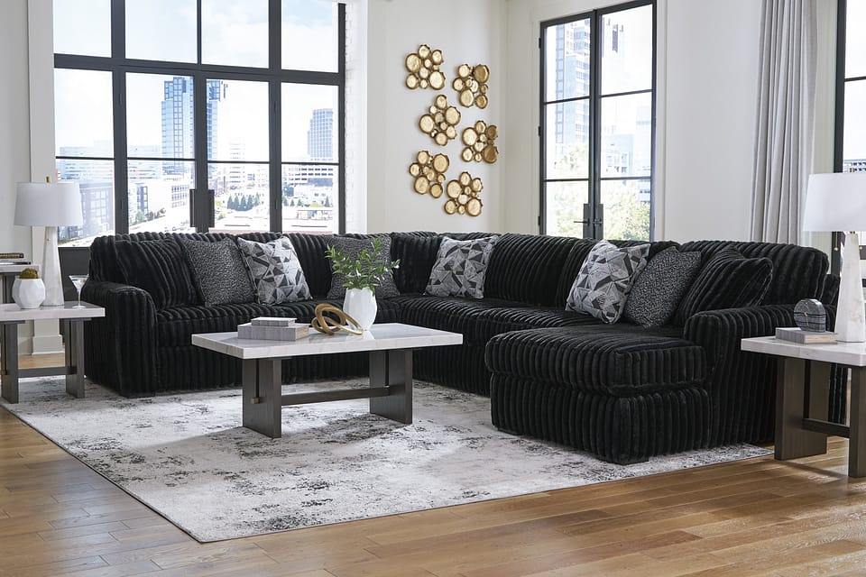 Midnight Madness Black Sectional by Ashley Furniture, available at Georgia Furniture Mart