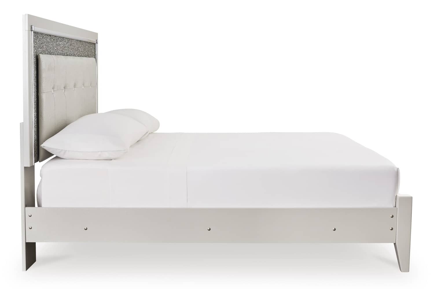 Zyniden Silver King Upholstered LED Panel Bed - Georgia Furniture Mart