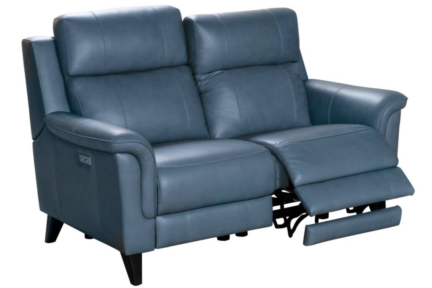 Kester Mason Bluegray Leather Power Loveseat - Georgia Furniture Mart