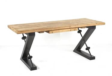 Zoey Natural Desk With Iron Legs