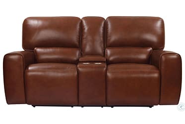 Broadway Brown 79″ Leather Power Reclining Loveseat