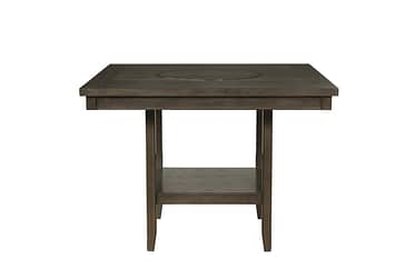 Fulton Gray Counter Height Dining Table With Lazy Susan