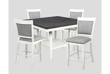 Fulton White Counter Height 5 Piece Dining Set