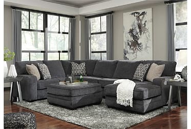 Tracling Slate 145″ 3 Piece Sectional With Chaise