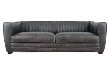 Waco Gray Leather 91″ Sofa
