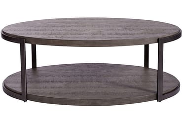 Modern View Gray Oval Cocktail Table