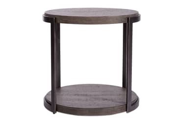 Modern View Gray Round End Table