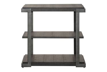 Modern View Gray Tiered End Table