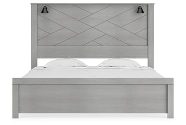 Cottonburg Gray King Lighted Bed