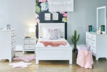 Catalina White Twin 4 Piece Bedroom Set