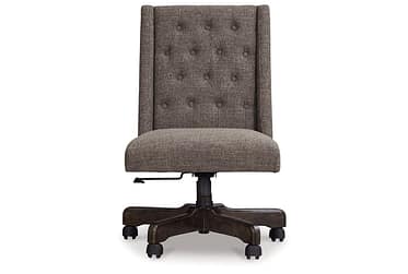Button-Tufted Graphite Office Chair