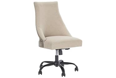Wood And Linen Office Chair