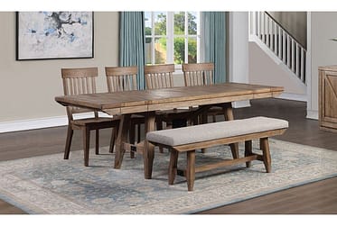 Riverdale 6 Piece Dining Set With Bench