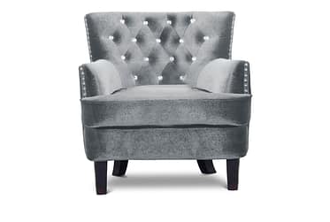 Velvet Gray Accent Chair