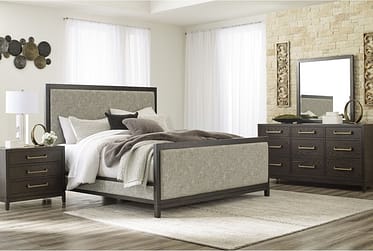 Burkhaus King Upholstered 5 Piece Bedroom Set