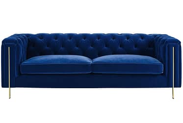 Charlene Blue Velvet Tufted Sofa