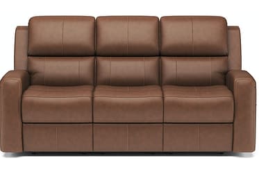 Linden Brown Leather Power Reclining Sofa
