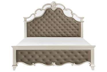 Ever Champagne Upholstered Queen Bed