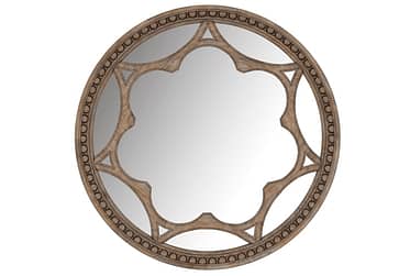 Architrave Brown Round Mirror