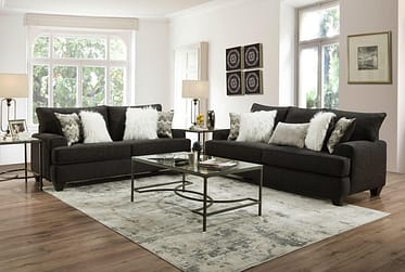Endurance Charcoal 2 Piece Sofa & Loveseat Set