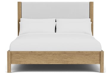 Davie Oak Upholstered Queen Bed