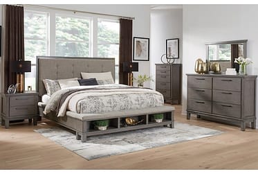 Hallanden Upholstered King Storage 4 Piece Bedroom Set