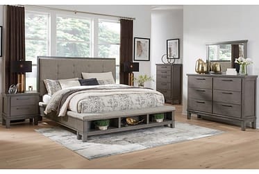 Hallanden Upholstered King Storage 5 Piece Bedroom Set