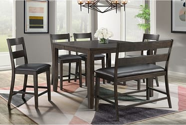 Mango 6 Piece Counter Height Dining Set With Bench