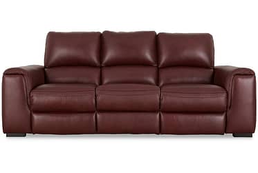 Alessandro Garnet Leather Power Reclining Sofa