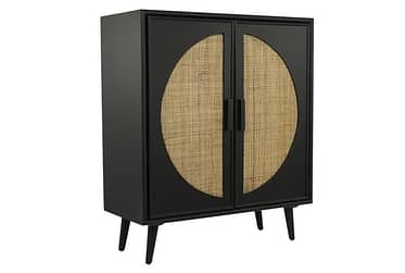 Black Wood Geometric Cabinet