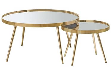 Kaelyn Gold 2-Piece Nesting Coffee Table Set
