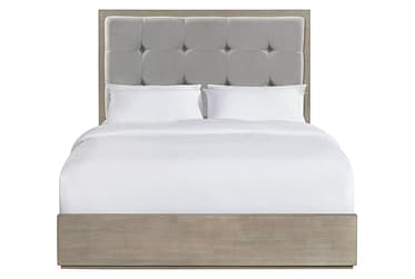 Arcadia Gray Upholstered Queen Bed