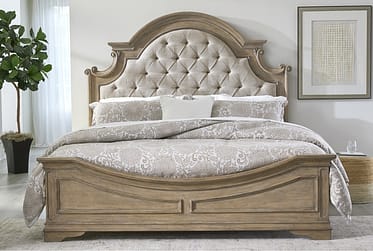 Magnolia Manor Bisque Upholstered King Bed