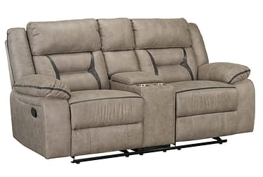 Acropolis Taupe Manual Reclining Loveseat With Console