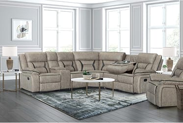 Acropolis Taupe Reclining 3-Piece Sectional