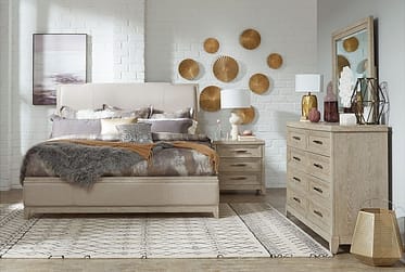 Belmar Upholstered Sleigh King 4 Piece Bedroom Set