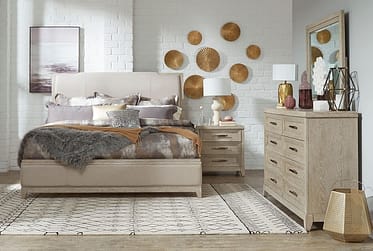 Belmar Upholstered Sleigh Queen 4 Piece Bedroom Set