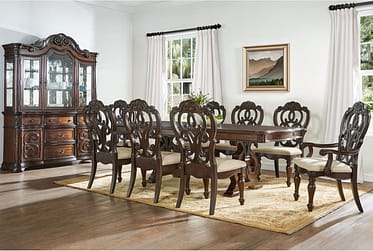 Royale 7 Piece Dining Set With 2 Arm Chairs
