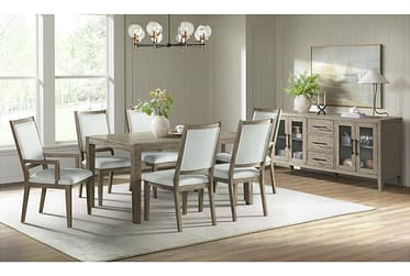 Versailles Gray 7 Piece Dining Set With 2 Arm Chairs